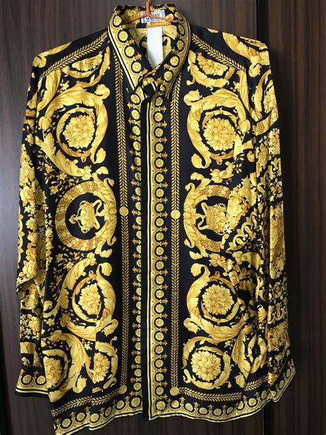 vintage versace silk shirt free shipping|Versace silk shirt vintage.